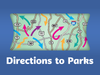 Map illustration with link to driving directions for the various park locations.